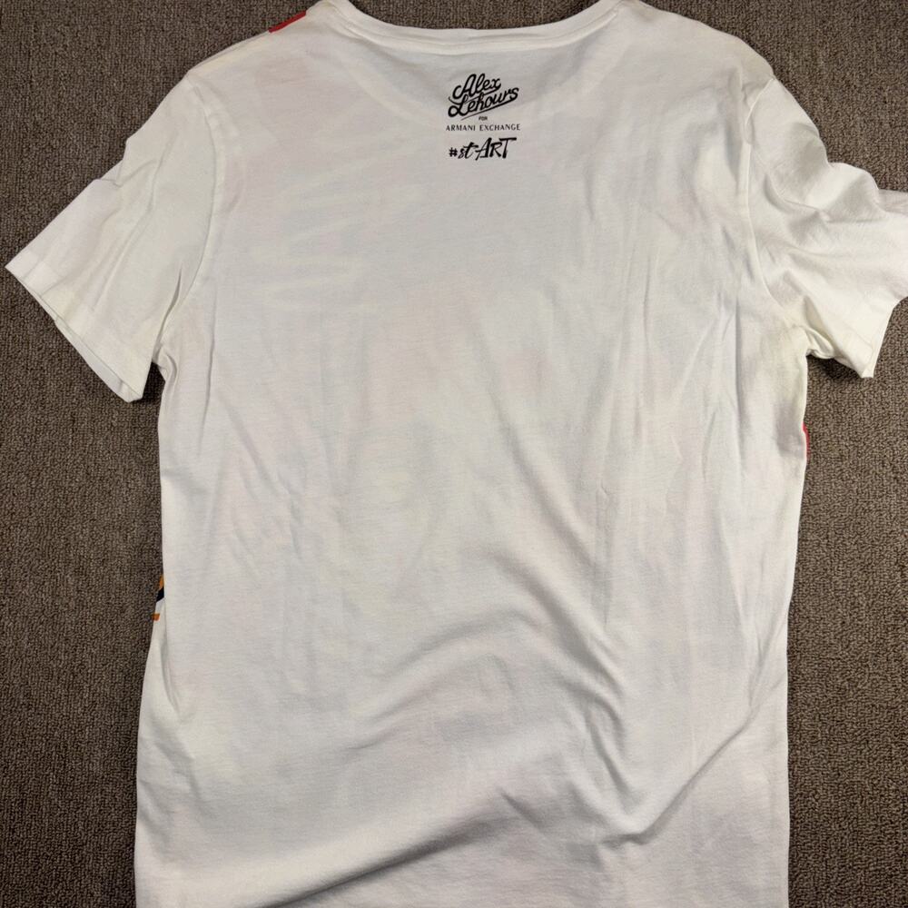 Armani Exchange st_ART Alex Lehours Graffiti Graphic T-Shirt White Size Medium - Picture 5 of 10